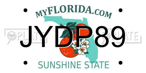 JYDP89 Florida License Plate