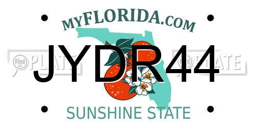 JYDR44 Florida License Plate