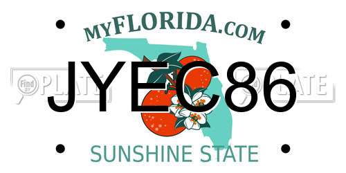 JYEC86 Florida License Plate