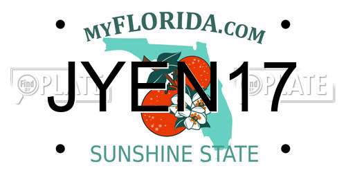 JYEN17 Florida License Plate