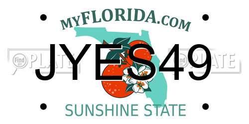 JYES49 Florida License Plate