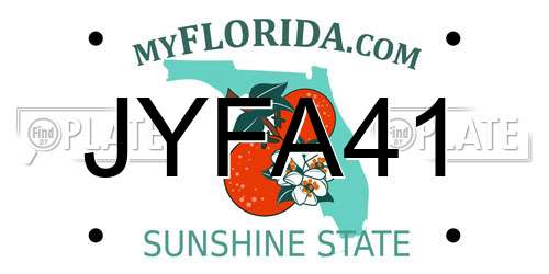 JYFA41 Florida License Plate