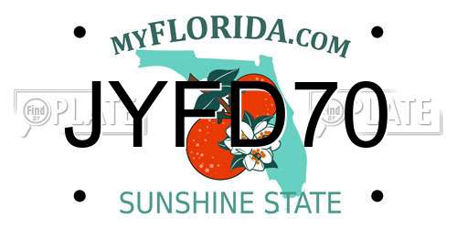 JYFD70 Florida License Plate