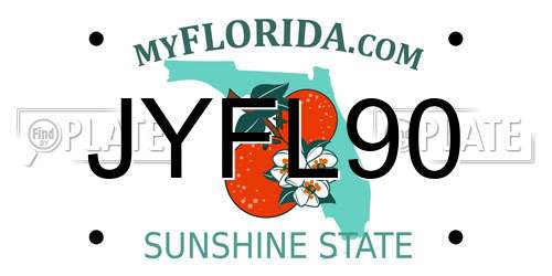 JYFL90 Florida License Plate