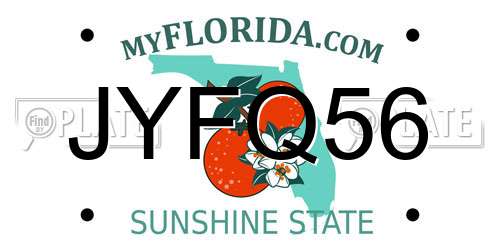 JYFQ56 Florida License Plate