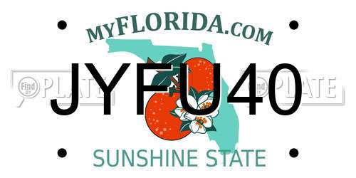 JYFU40 Florida License Plate