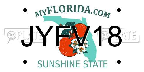 JYFV18 Florida License Plate