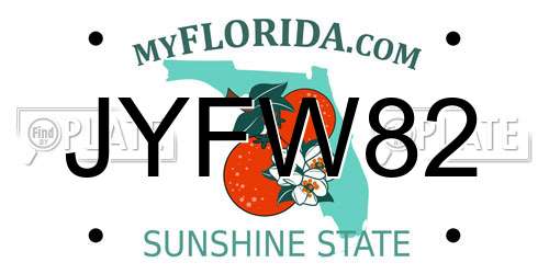 JYFW82 Florida License Plate