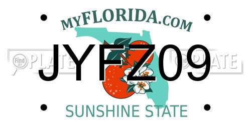 JYFZ09 Florida License Plate
