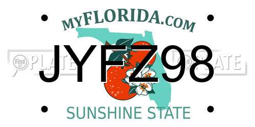 JYFZ98 Florida License Plate