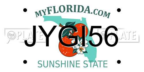 JYGI56 Florida License Plate