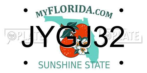 JYGJ32 Florida License Plate