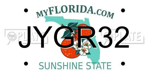 JYGR32 Florida License Plate