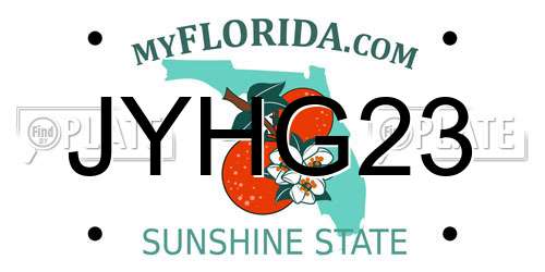 JYHG23 Florida License Plate