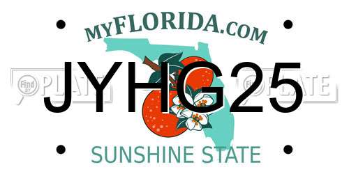 JYHG25 Florida License Plate
