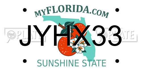 JYHX33 Florida License Plate