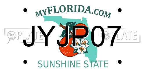 JYJP07 Florida License Plate