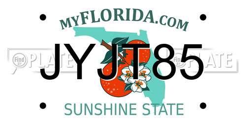 JYJT85 Florida License Plate