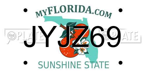 JYJZ69 Florida License Plate