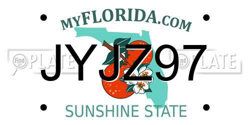 JYJZ97 Florida License Plate