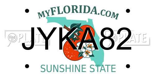 JYKA82 Florida License Plate