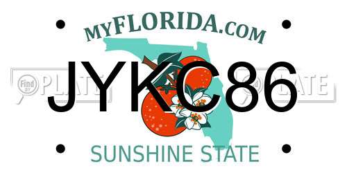 JYKC86 Florida License Plate
