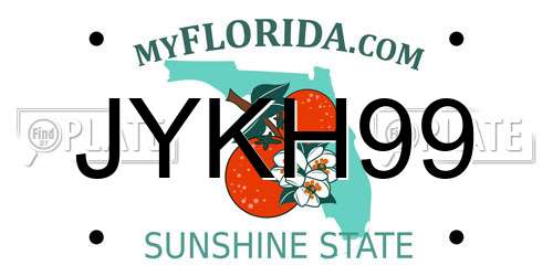 JYKH99 Florida License Plate