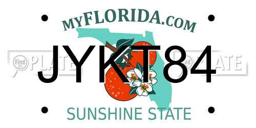 JYKT84 Florida License Plate