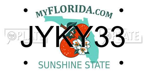 JYKY33 Florida License Plate