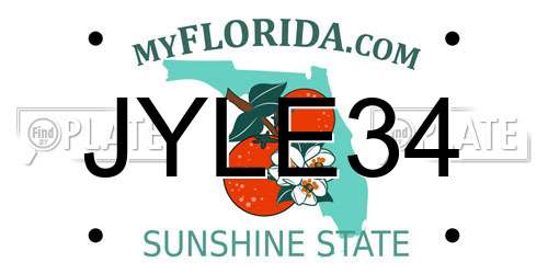 JYLE34 Florida License Plate