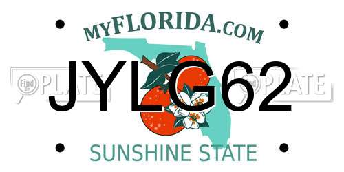 JYLG62 Florida License Plate