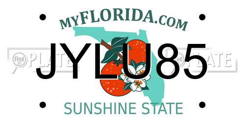 JYLU85 Florida License Plate