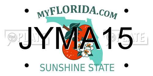 JYMA15 Florida License Plate
