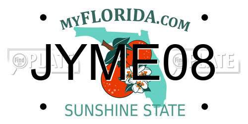JYME08 Florida License Plate