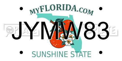JYMW83 Florida License Plate