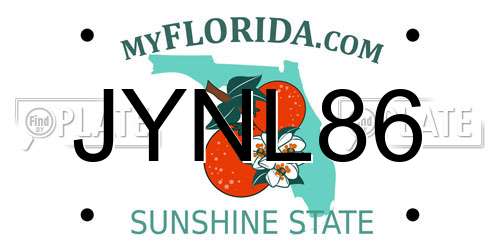 JYNL86 Florida License Plate