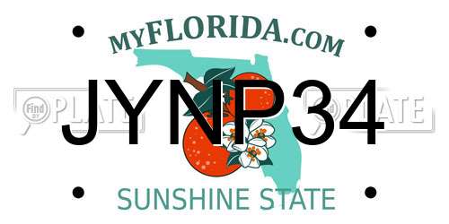 JYNP34 Florida License Plate