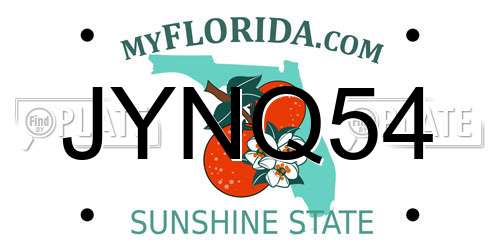 JYNQ54 Florida License Plate
