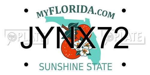 JYNX72 Florida License Plate