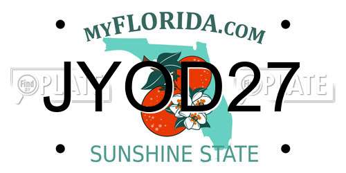 JYOD27 Florida License Plate