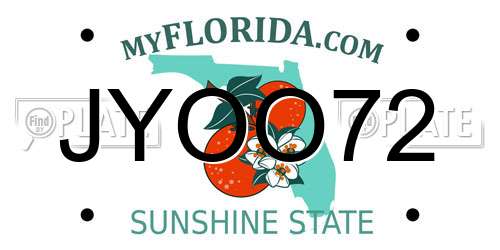 JYOO72 Florida License Plate