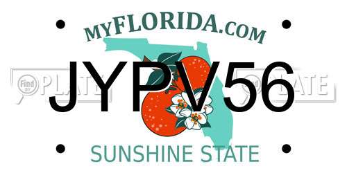 JYPV56 Florida License Plate