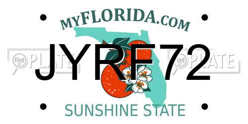 JYRF72 Florida License Plate