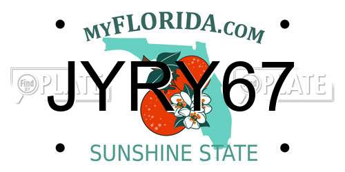 JYRY67 Florida License Plate