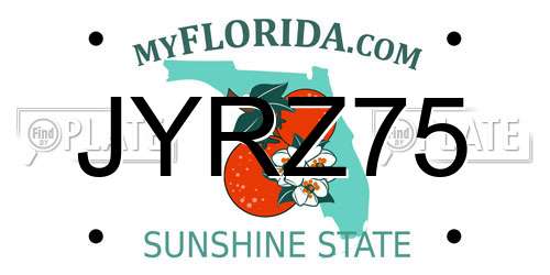 JYRZ75 Florida License Plate