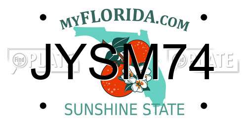 JYSM74 Florida License Plate