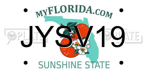 JYSV19 Florida License Plate