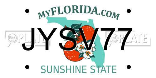 JYSV77 Florida License Plate