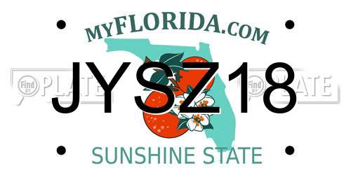 JYSZ18 Florida License Plate