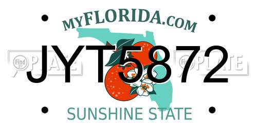 JYT5872 Florida License Plate